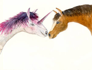 Pferd und Einhorn